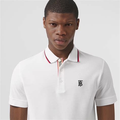 Burberry Icon Stripe Placket Cotton Piqué Polo Shirt 